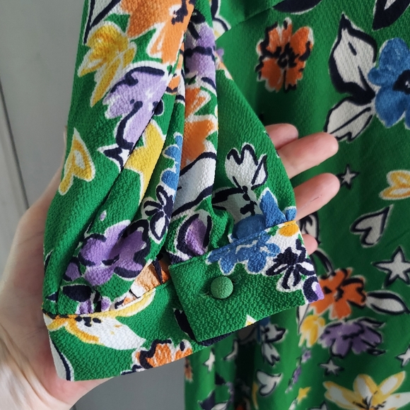 NEW Donna Morgan green floral textured dress with 1/2 sleeves - Picture 6 of 15